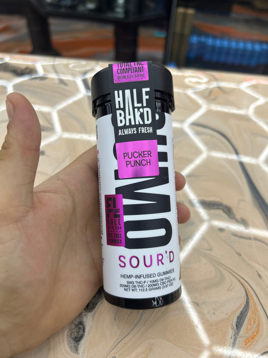 Half baked THCP sourd sumo gummy 10000mg 25ct jar pucker punch