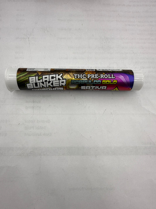 Black Bunker THC Diamonds Pre-Rolls 2G
King size Acapulco Gold sativa