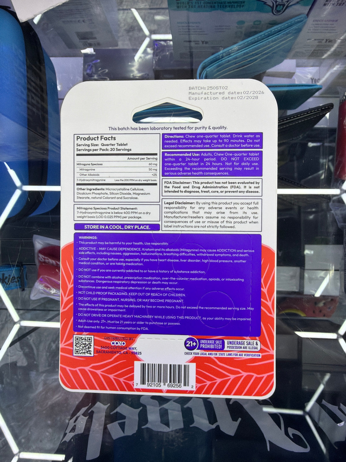DOZO P.E.R.K.S kratom extract 250mg x 5ct strawberry