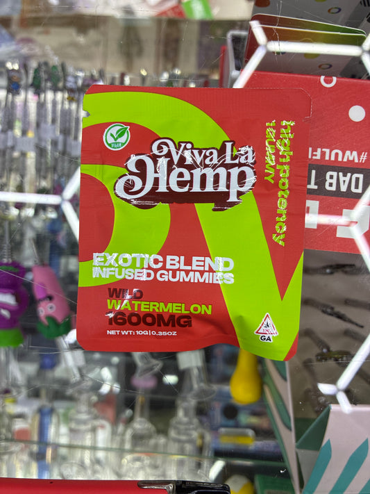 Viva la hemp exotic blend infused gummies wild watermelon 1600mg