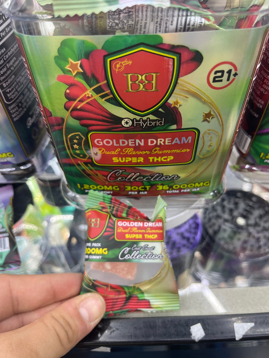 Bud buddy, East Coast collection,golden dream hybrid 1200 mg thcp gummy’s