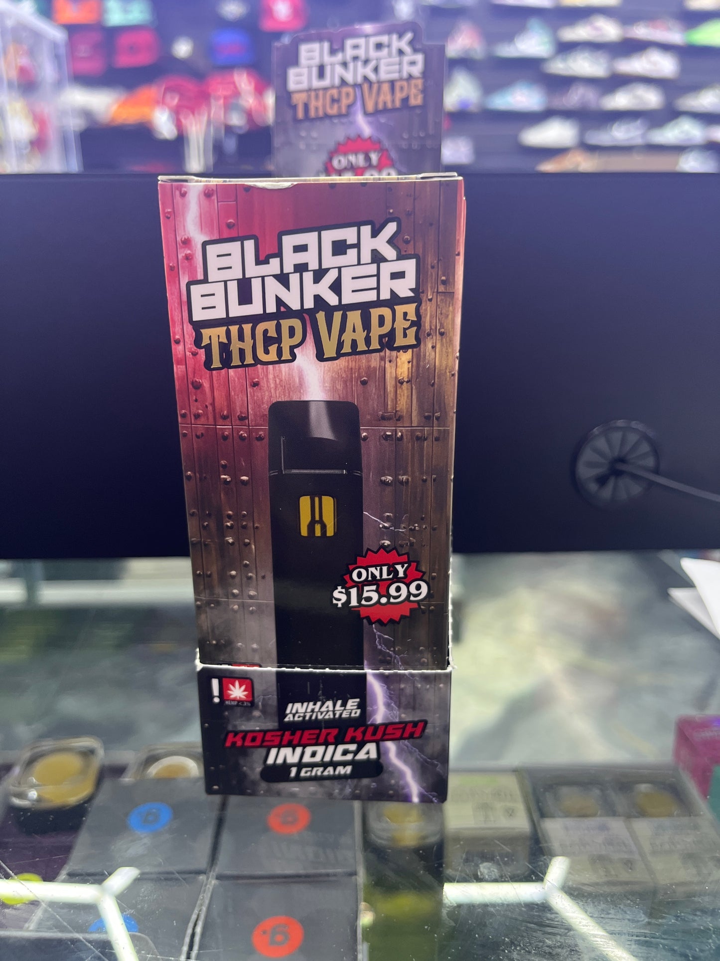 Black bunker thcp vape 1g kosher kush indica