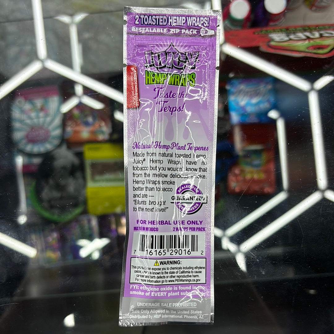 Juicy hemp wraps grape soda, terp enhanced
