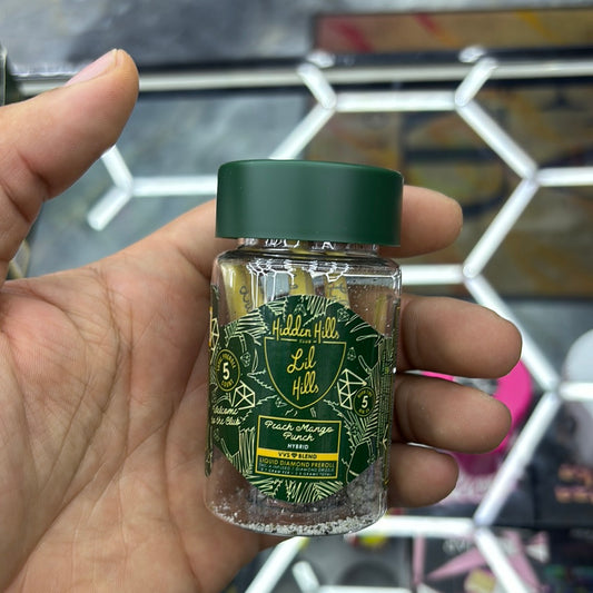 Hidden Hills club lit hills peach, mango punch, hybrid, VVS blend liquid diamond pre-rolls