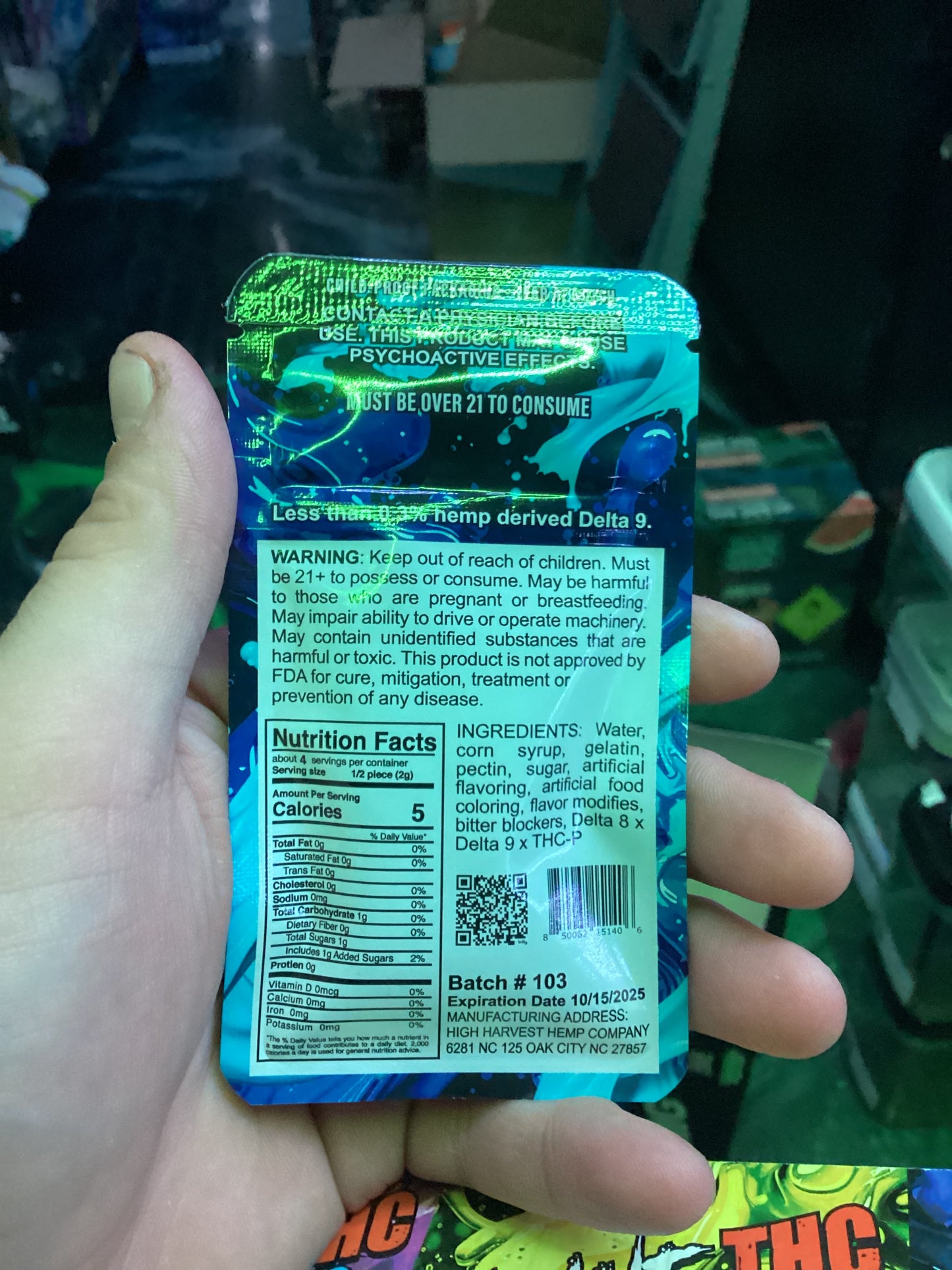 Insane THC gummy’s 1000 mg blue hawaiian