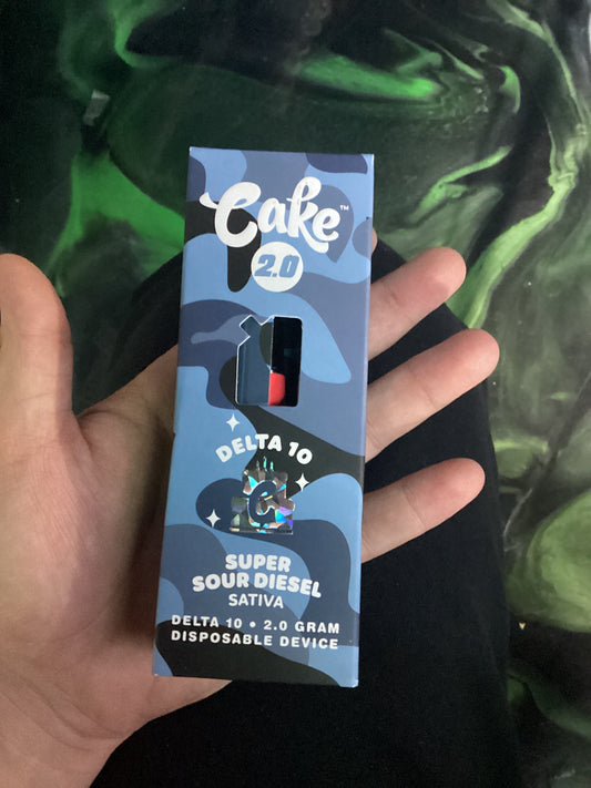 Cake 2.0 delta 10 super sour diesel sativa 2g disposable