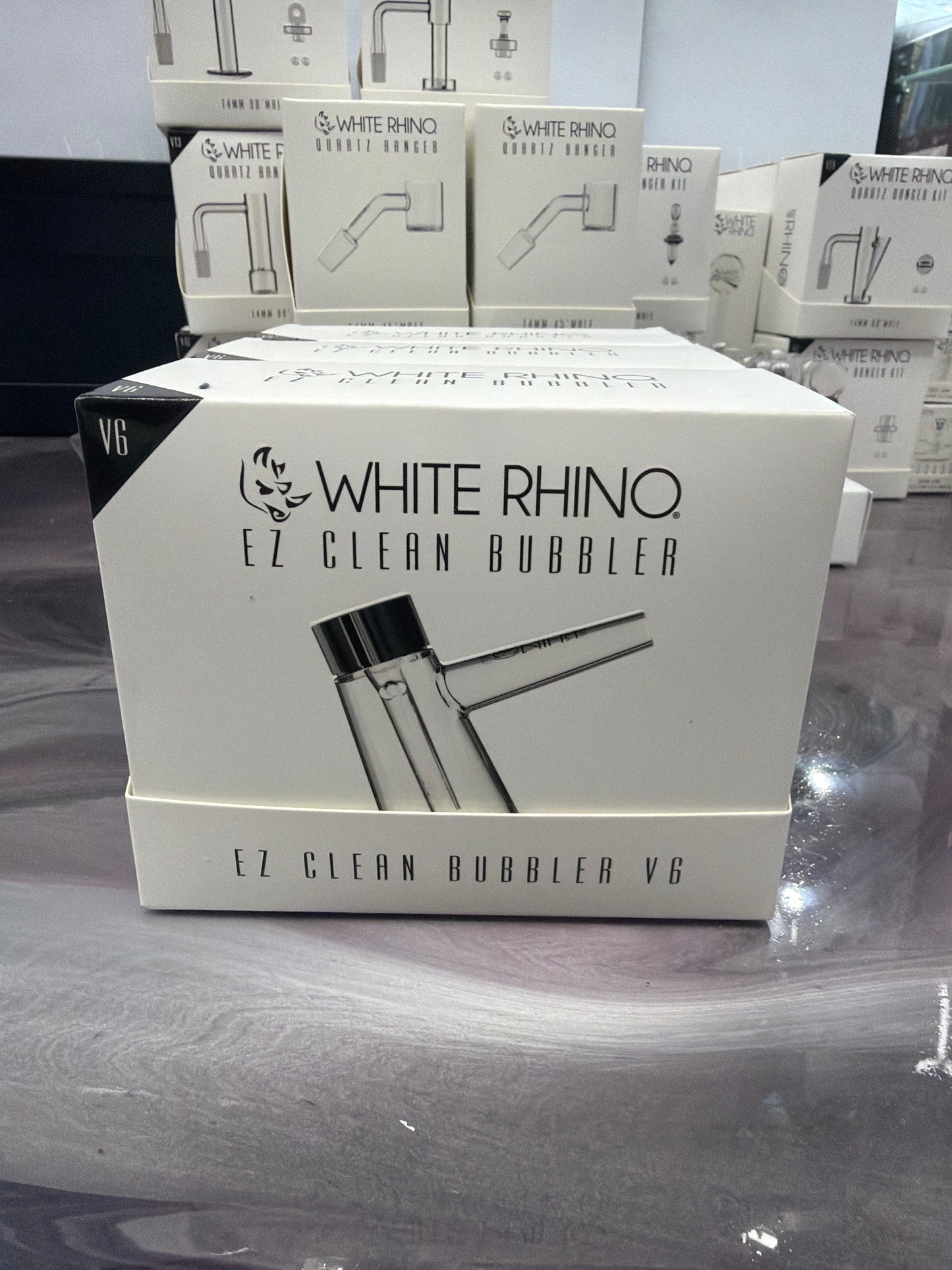 WHITE RHINO EZ Clean Bubbler 2nd Edition Waterpipe - V6