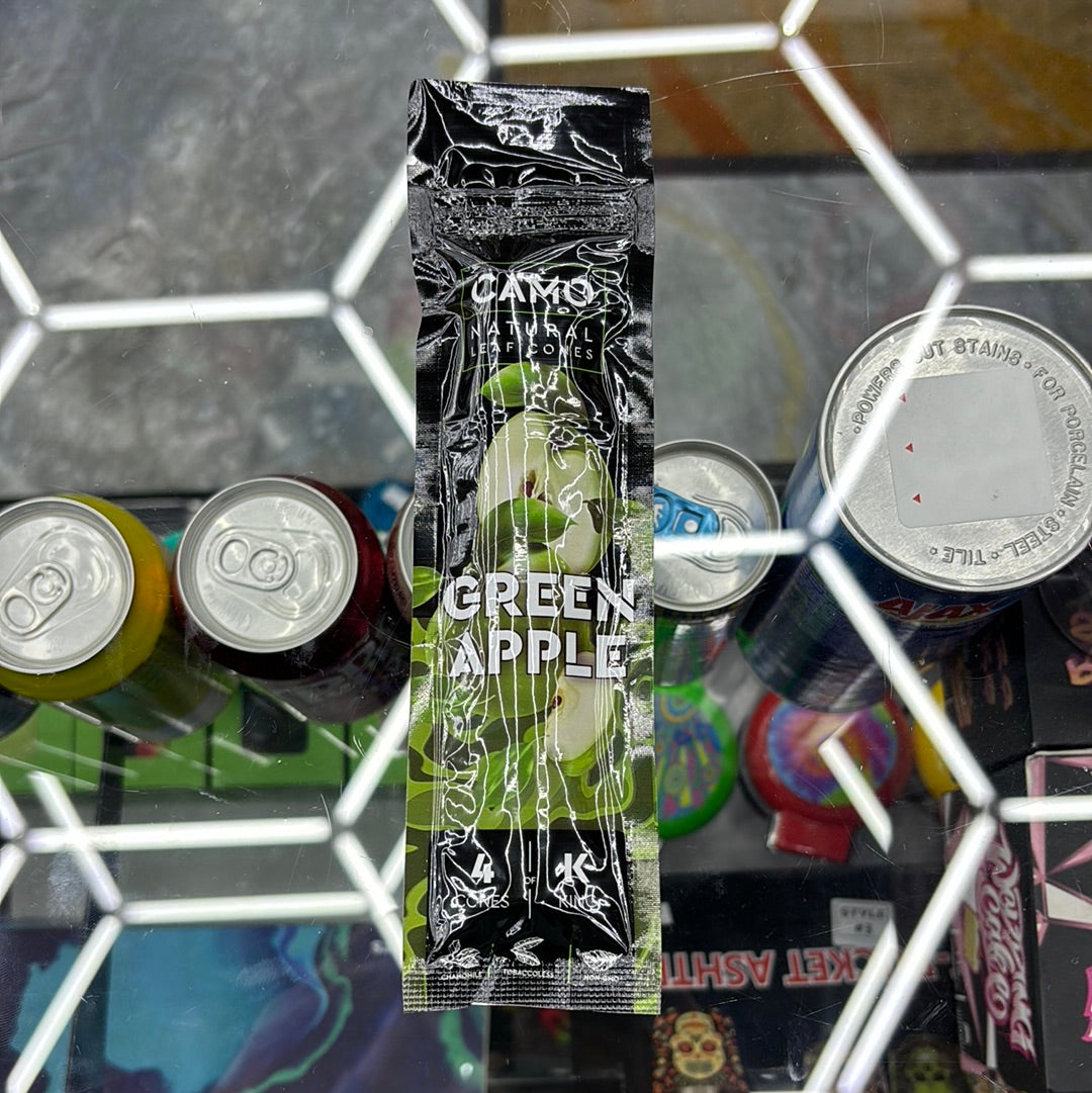 Camo green apple, natural leaf cones, 4 cones