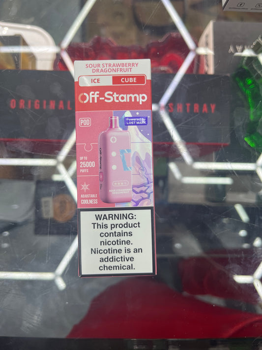 Off stamp ice cube 25K sour strawberry dragonfruit