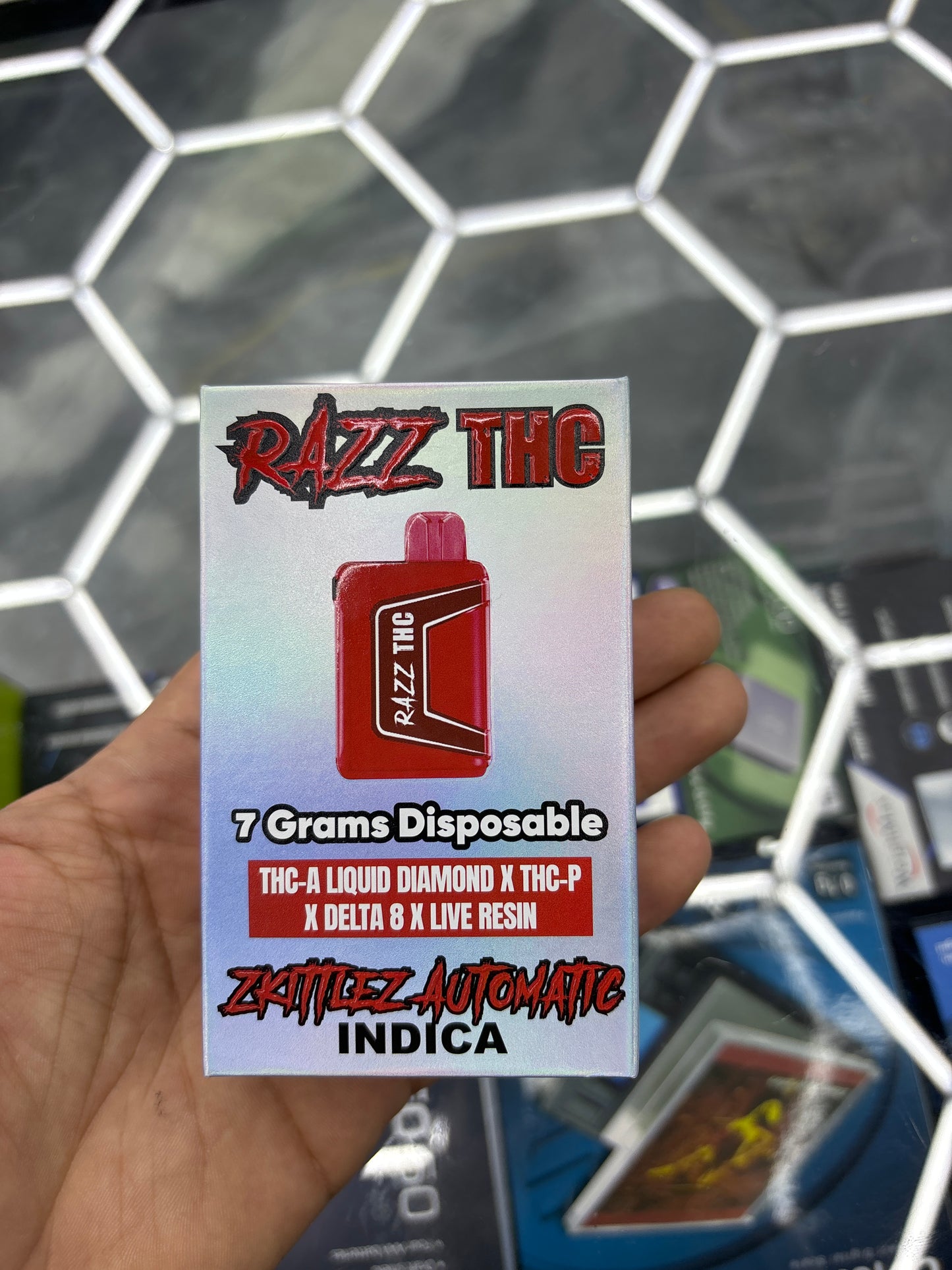 Razz thc 7g disposable skittles are automatic, Indica