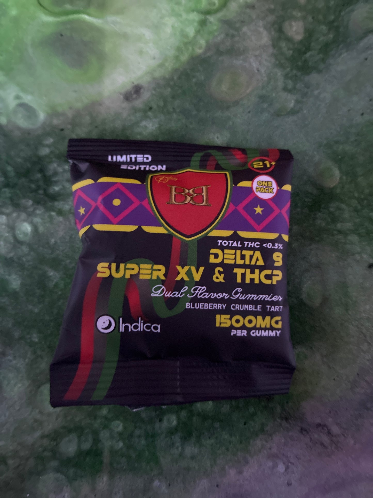 Bud buddy, dual flavor collection 1500mg thcp gummy’s blueberry crumble tart indica