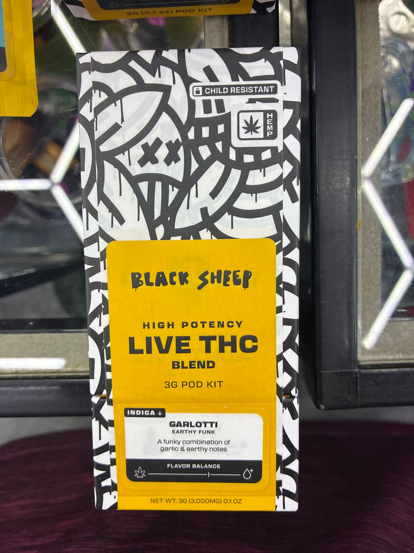 Black sheep live thca blend 3g pod kit indica garlotti