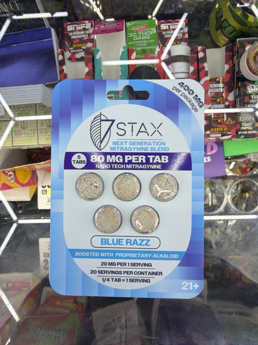 7stax proprietary alkaloid 80mg x5ct Blue Razz