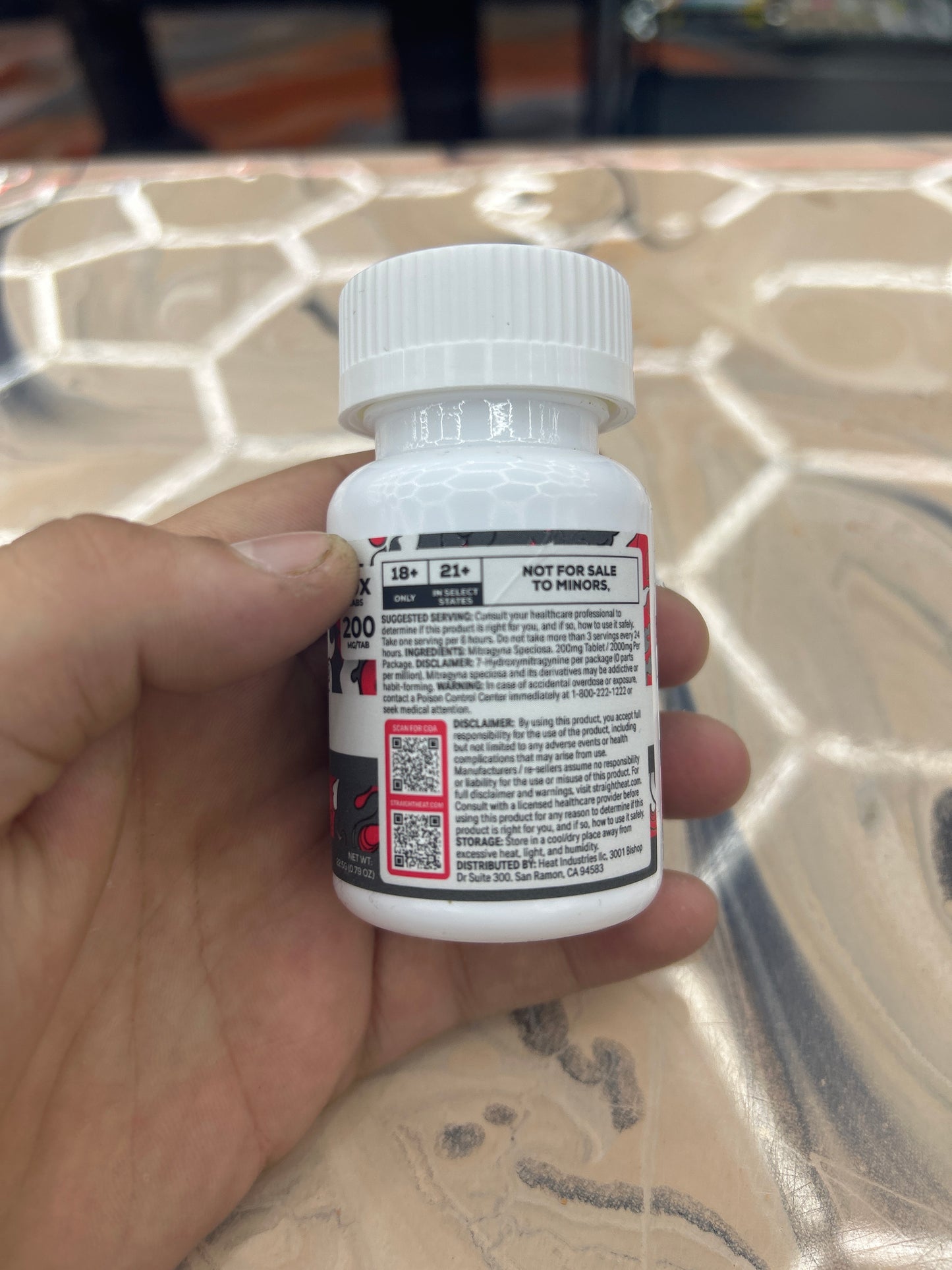 Heat Kratom extracts 10x bottle 200mg tabs 2000mg natural