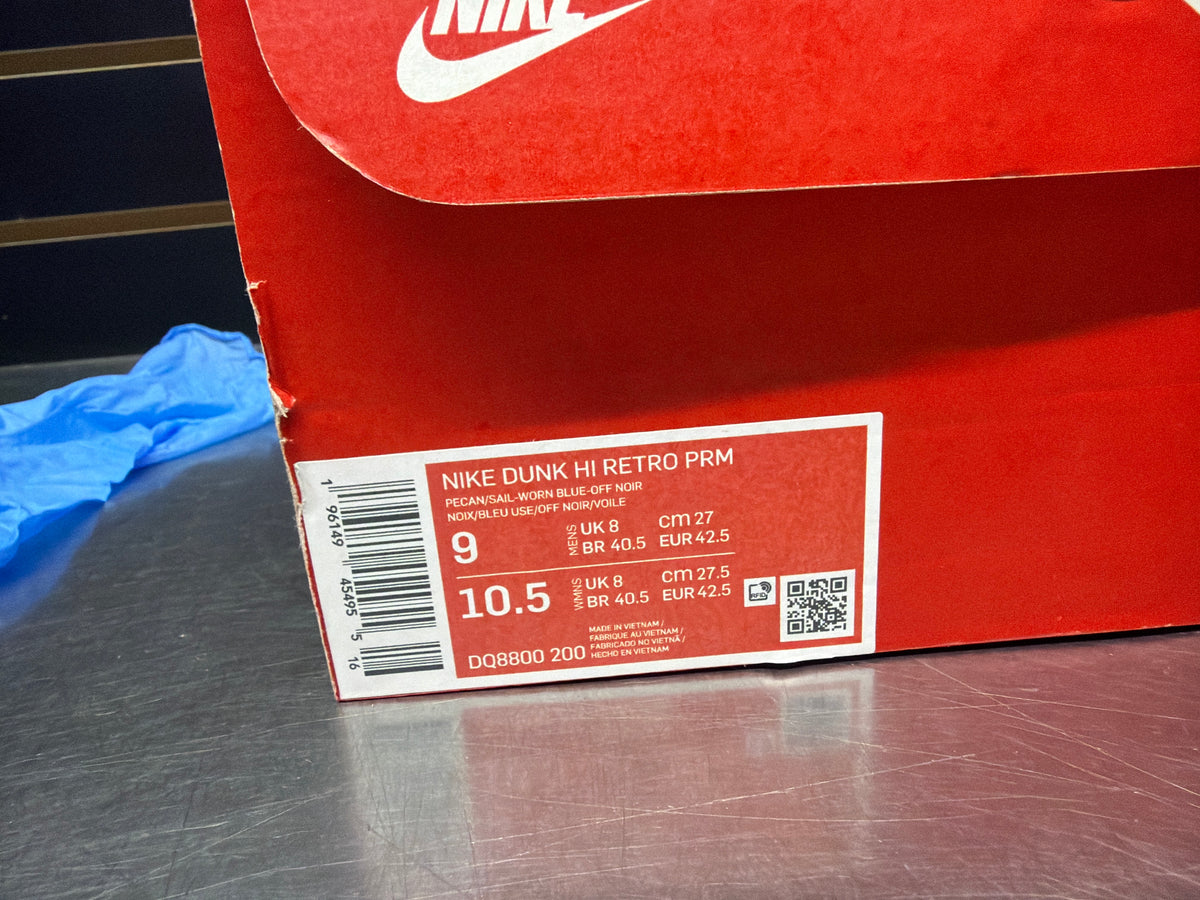 Nike Dunk High PRM Vintage Pecan Sail Size 9