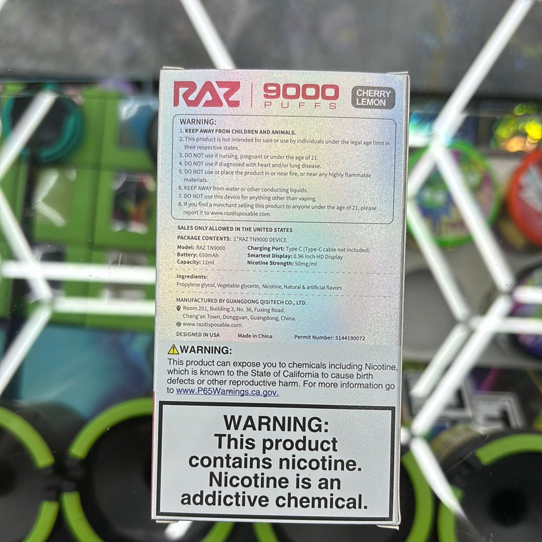 Raz 9000puffs cherry lemon