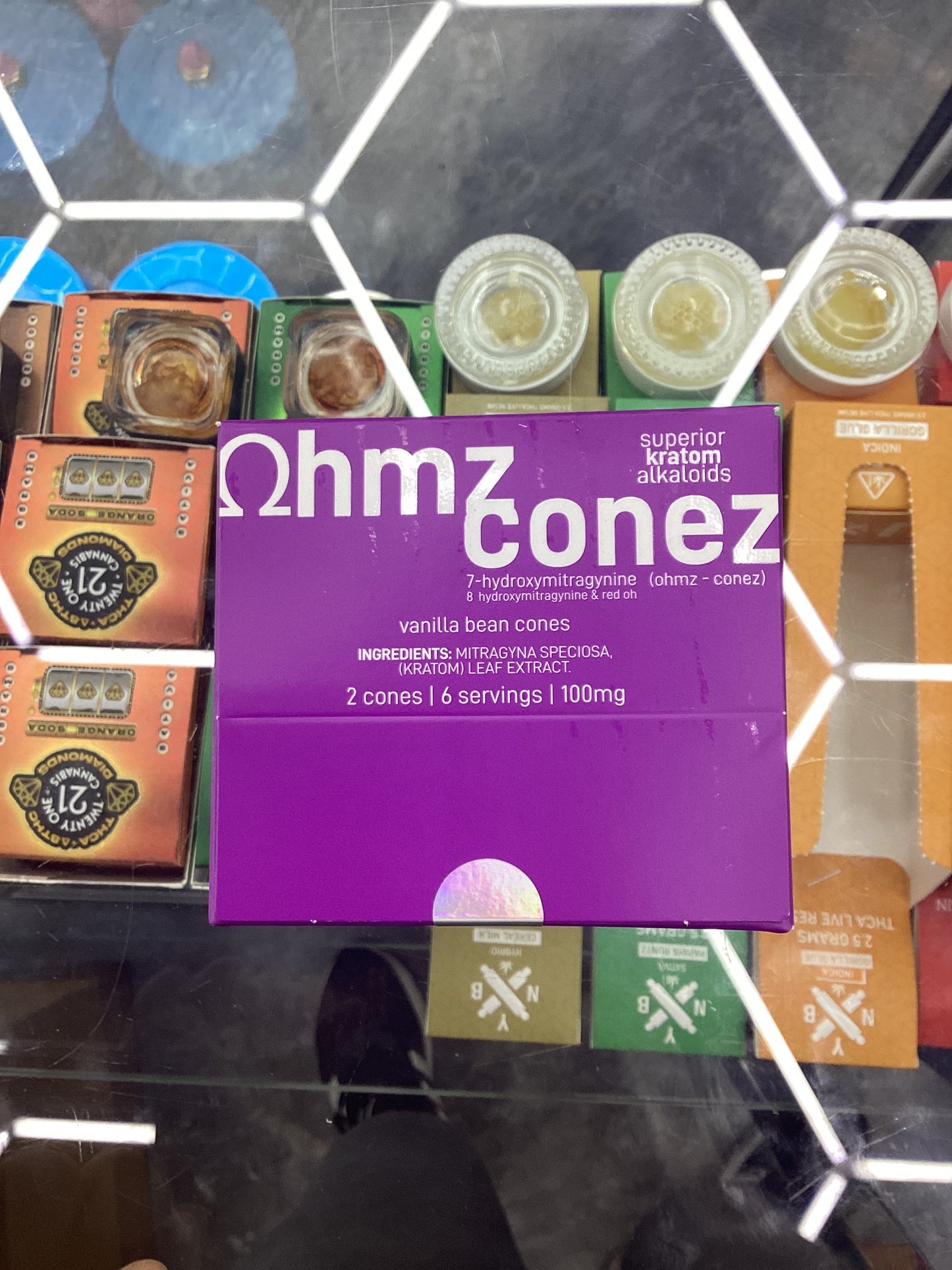 OHmz cones vanilla bean cones, two cones for servings 70 MG