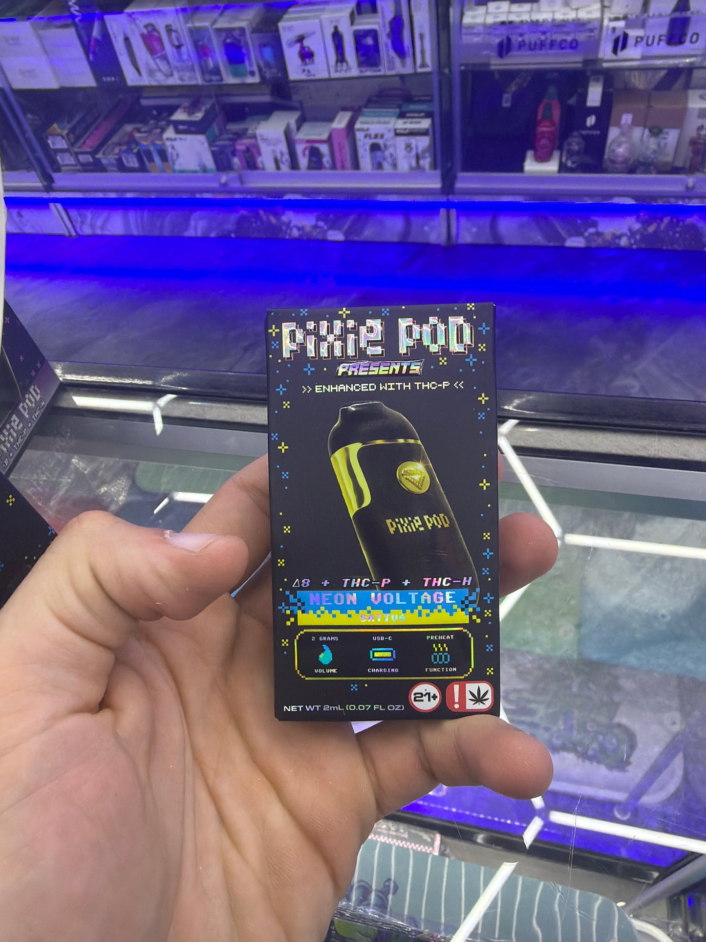 Pixie Pod d8 + thc-p + thc-h 2g Neon VOLTAGE