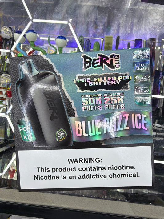 Beri Cliq 50K Puffs Pod + Kit (Blue Raz Ice)