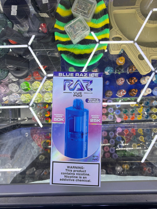 Raz Vue Pod 50k puff disposable Blue Raz Ice