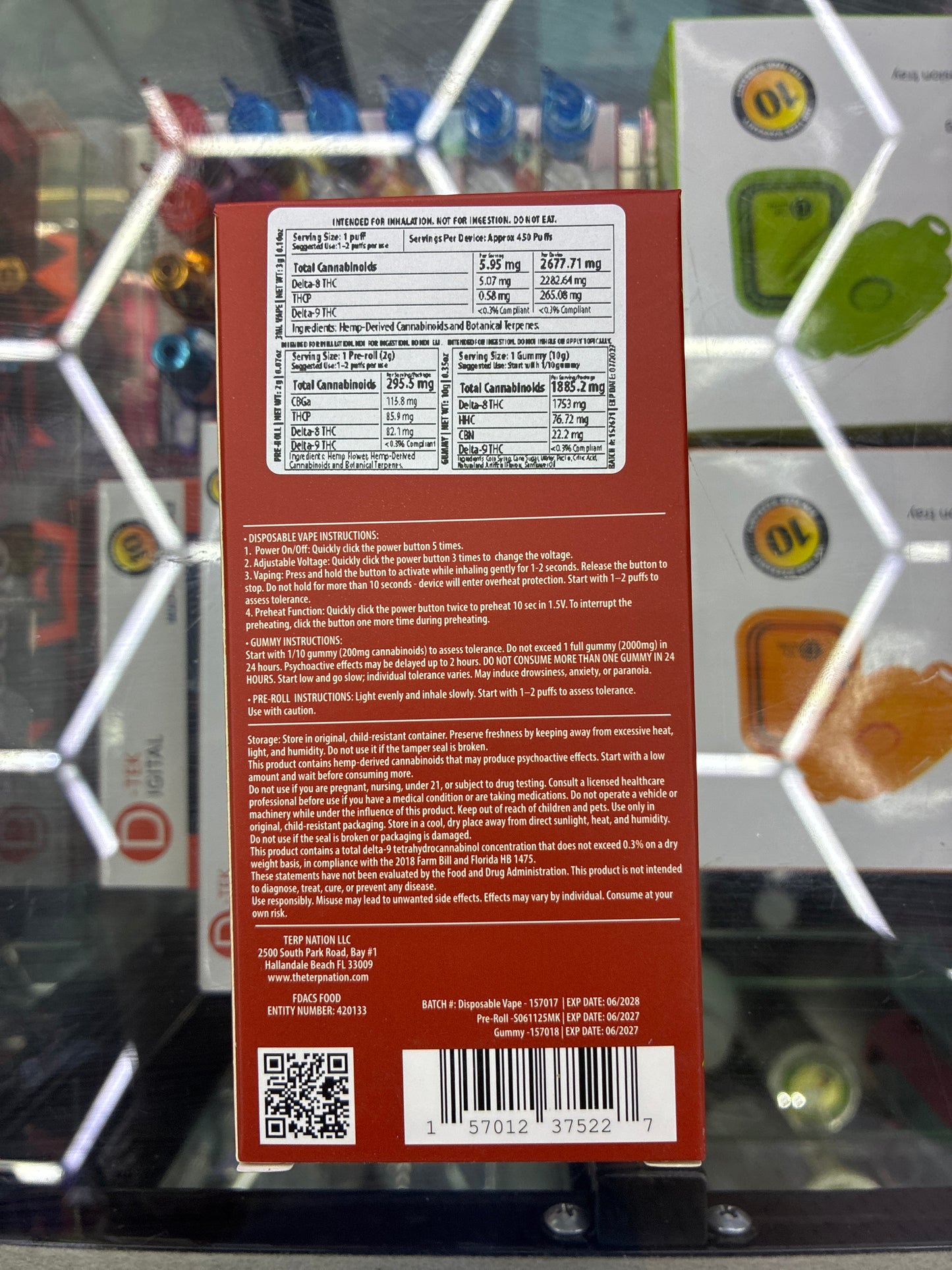 Smakd triple threat disposable vape + preroll + gummy melon kush/watermelon indica