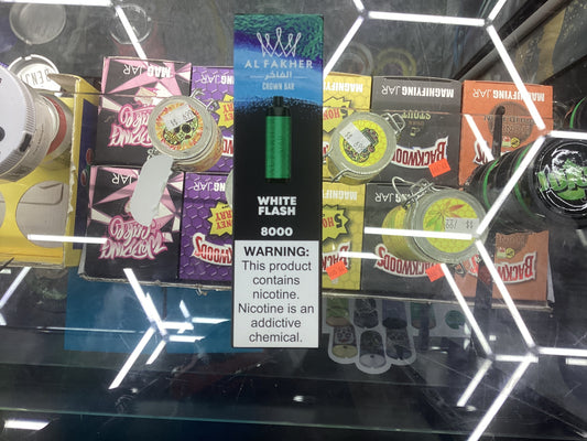 Al fakher crown bar white flash 8000puffs