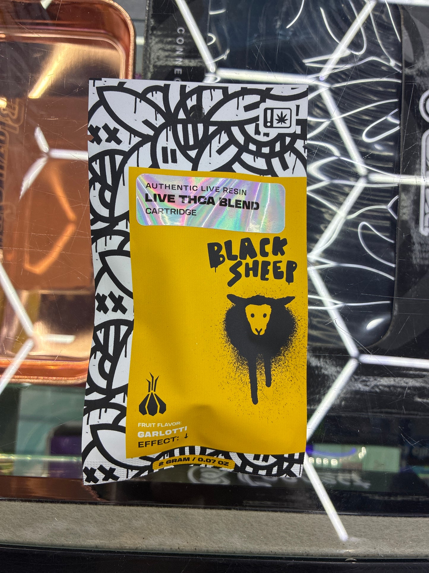 Black sheep live THCA blend 2g cartridge garlotti