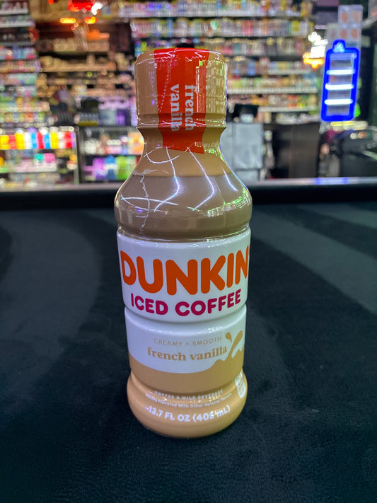 Dunkin iced coffee French vanilla 13.7oz