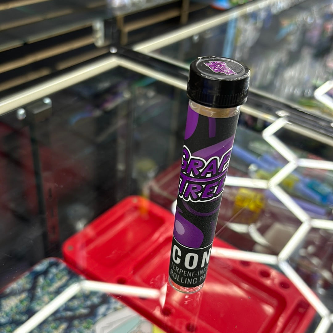 Grape tree cone typing infused rolling paper cone