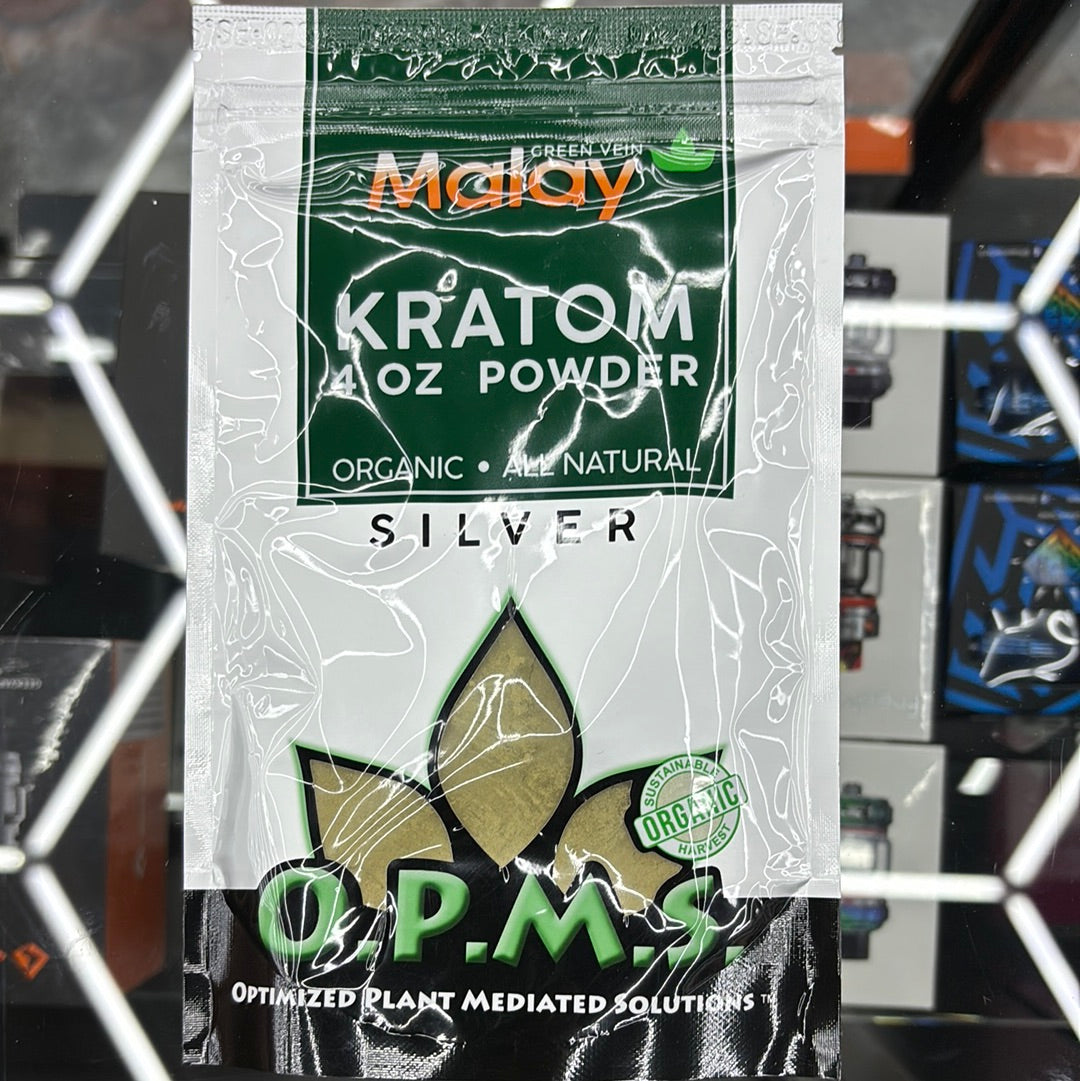 Opms Malay kratom powder 4oz silver