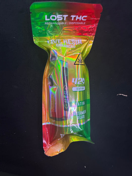 Lost thc live resin enhanced watermelon gelato ice sativa 7.5 G