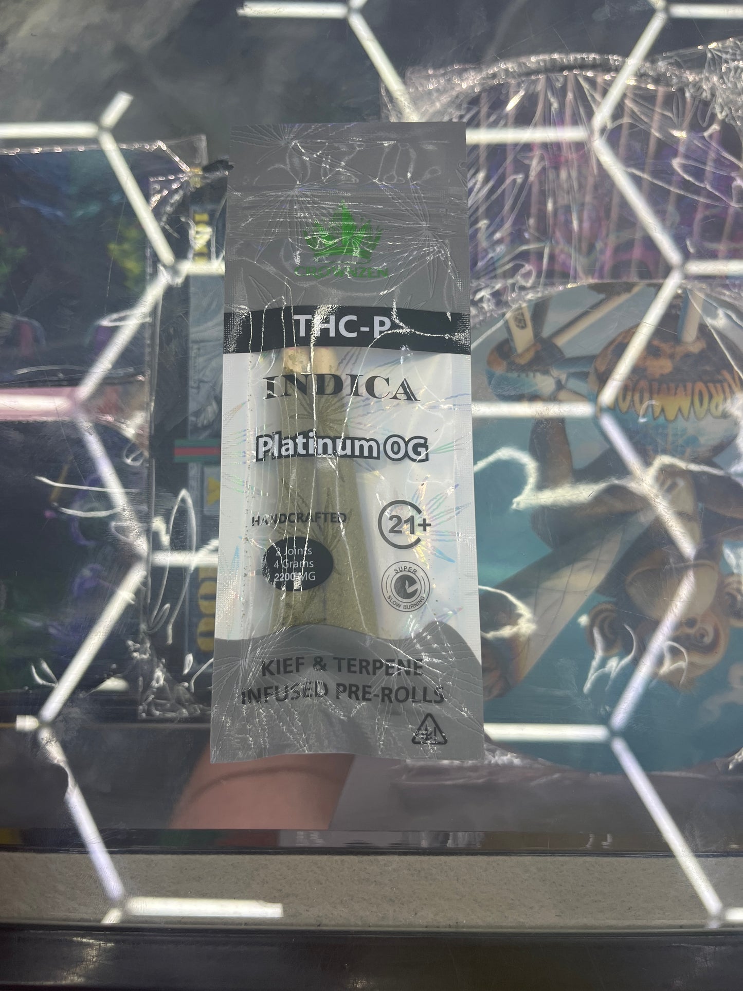 Crownzen thc-p handcrafted keif & terpene joints platinum og  indica