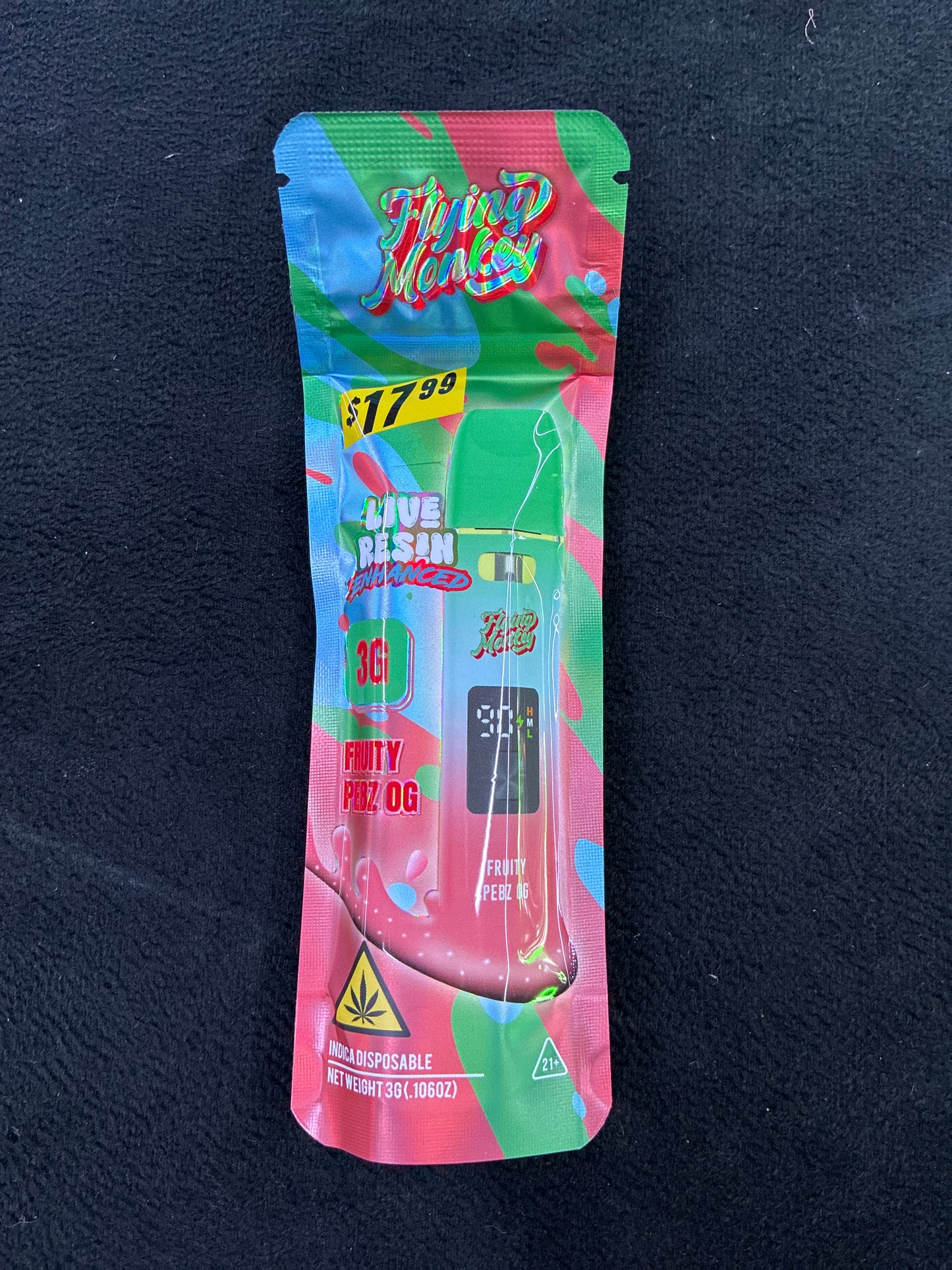 Flying money live resin enhanced 3g indica fruity pebz OG
