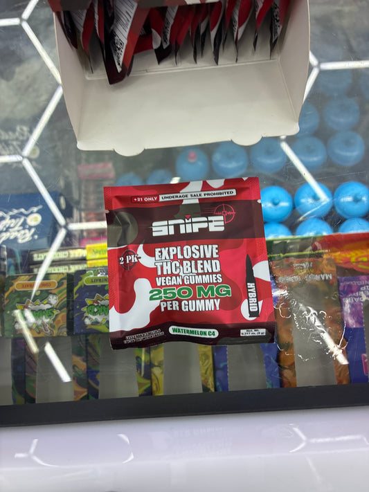 Snipe explosive blend vegan gummies 250mg watermelon c4 hybrid