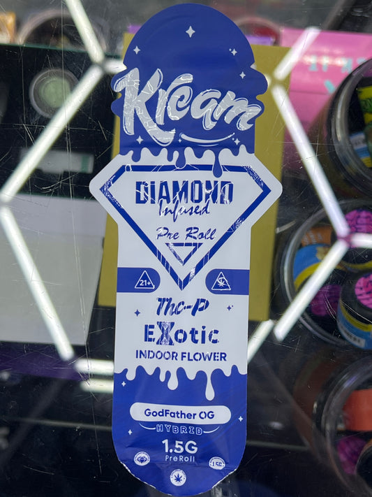Kream diamond infused preroll thcp exotic godfather og 1.5g sativa