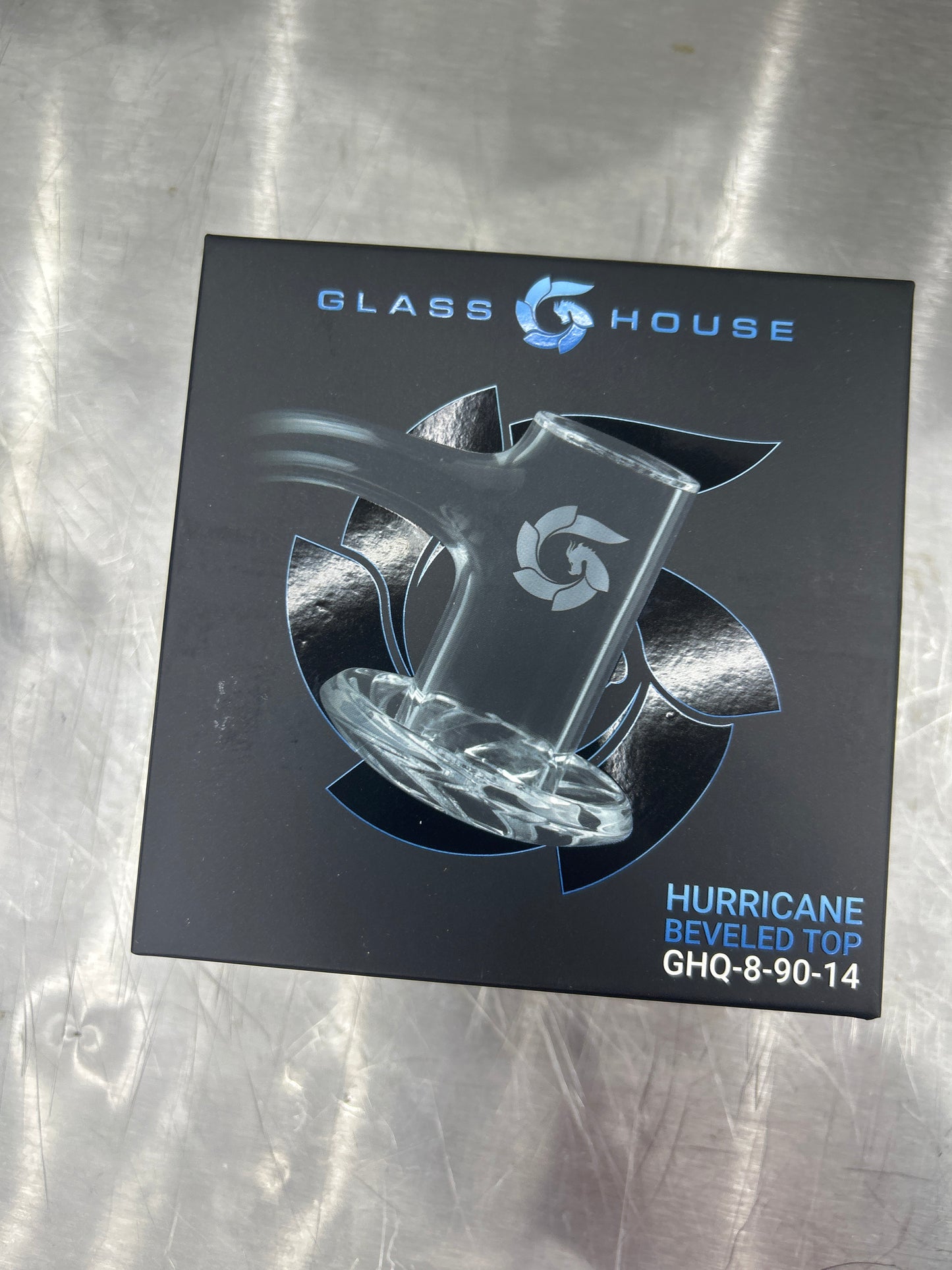 Glass house hurricane beveled top