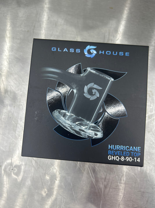Glass house hurricane beveled top