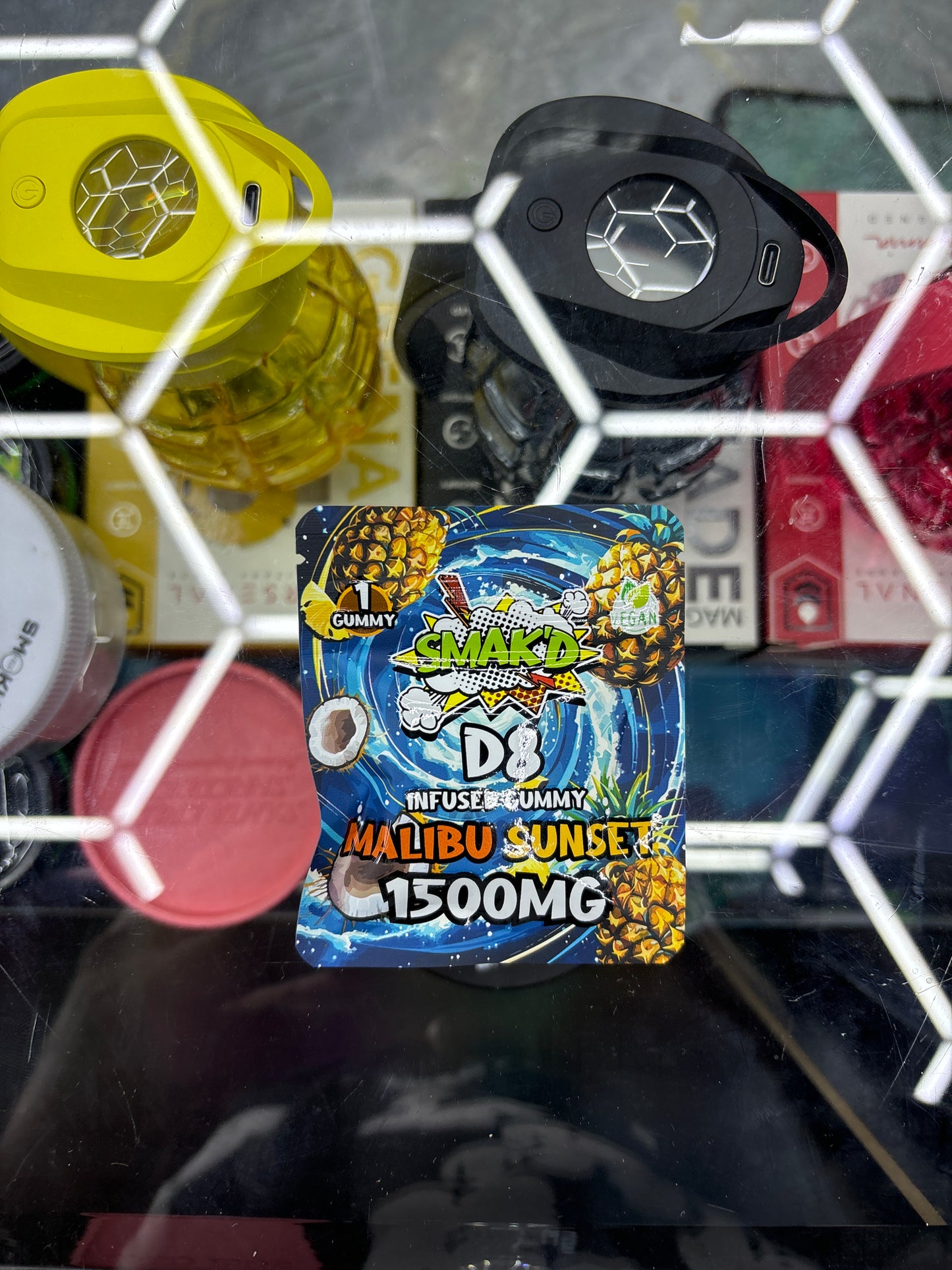 Smak’d THC infuse gummy’s 1500MG 1 gummy per bag Malibu Sunset