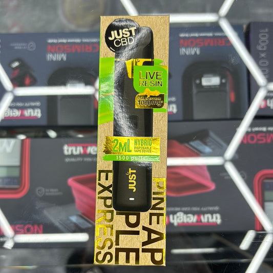 Just CBD two ML 1500 puffs live resin hybrid, pineapple, express