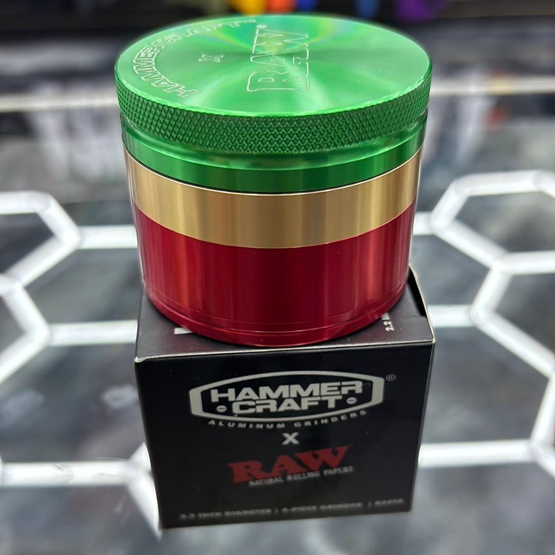 Raw X hammer craft 2.2 inch diameter, 4 piece grinder Rasta