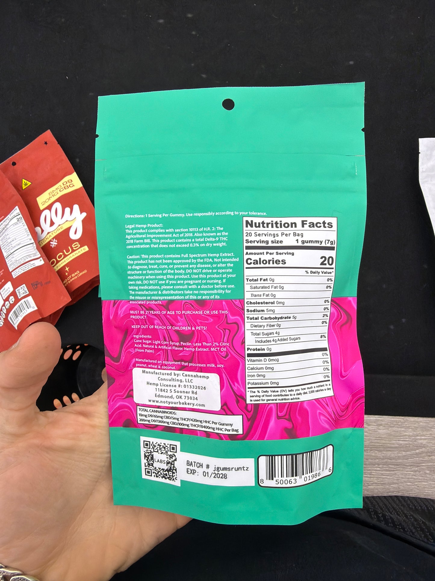 NYB jelly THCP gummies live rosin 10,000mg total 500per gummy strawberry runtz sativa