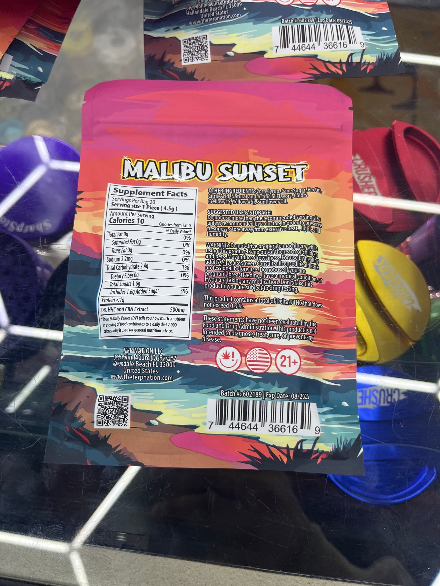 Smakd delta blend gummys 10000mg Malibu sunset