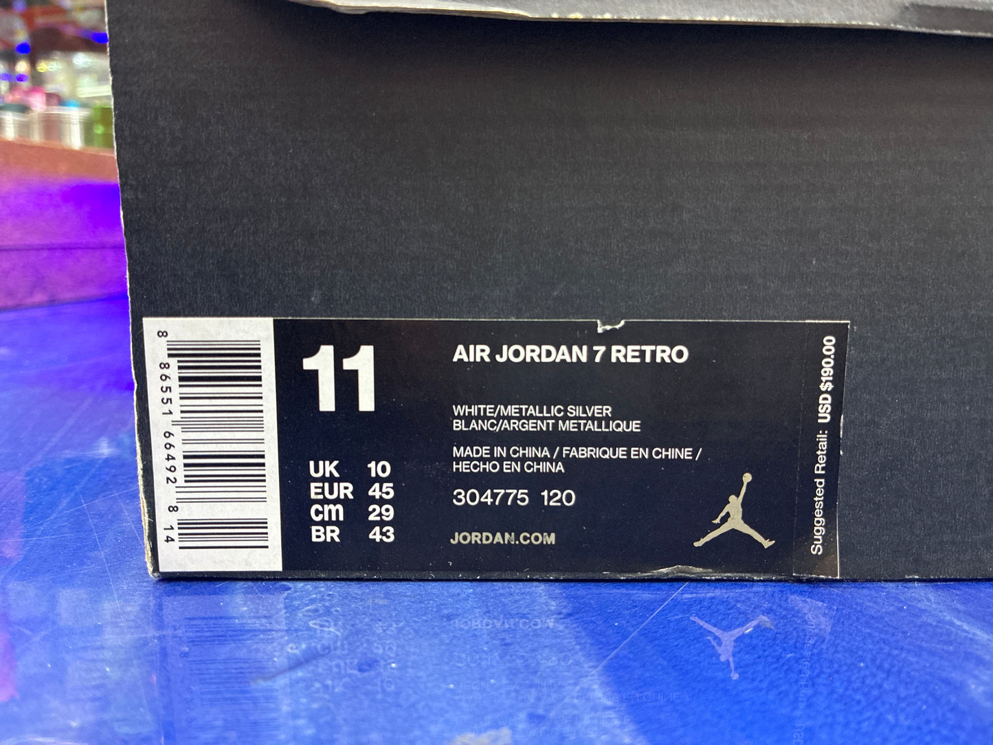 Air Jordan 7 pure platinum size 11