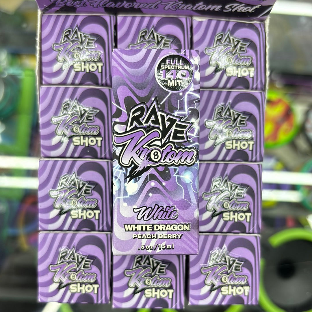 Rave kratom white dragon peach berry 140mit full spectrum