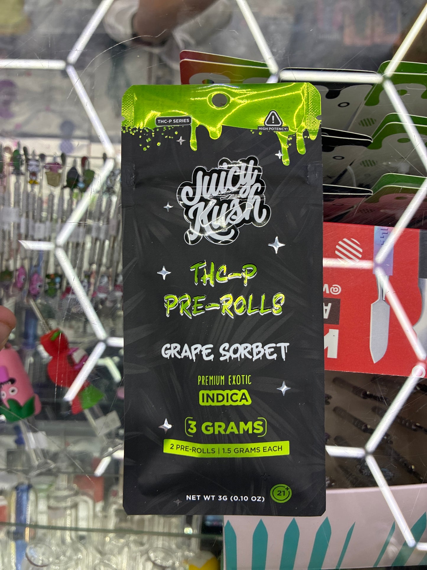 Juicy kush thc-p prerolls 3g grape sorbet indica