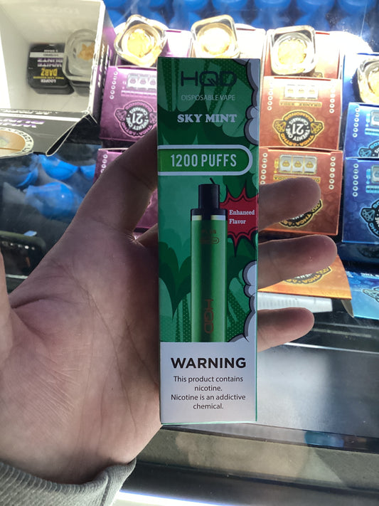 HQD sky mint 1200 puffs curvie plus