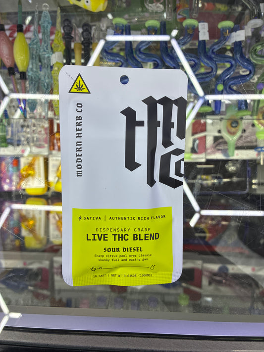 Modern Herb Co live Thc-a dispensary grade blend 1g cartridge Sour Diesel sativa