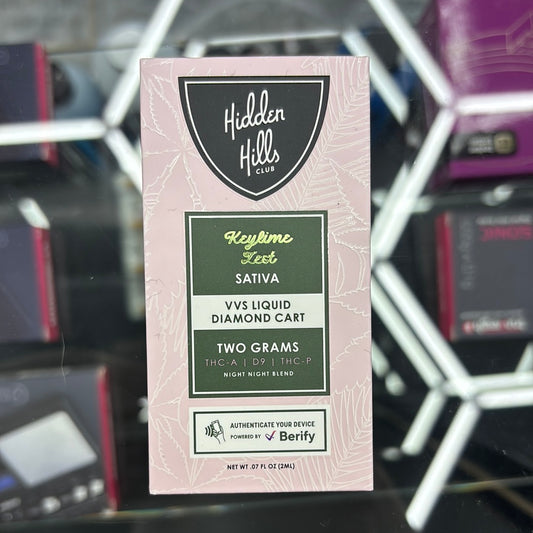 Hidden Hills club Keylime zest sativa 2g VVS liquid diamond cart ￼