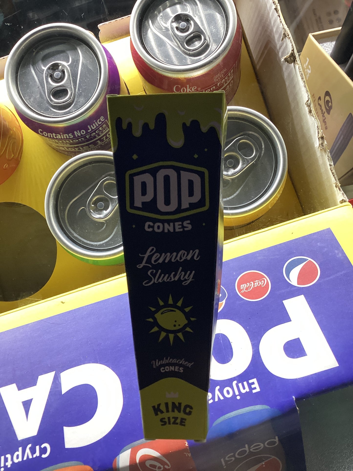 Pop cones lemon slushy 3 pack king sized cones