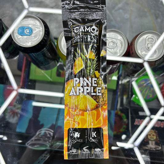 Camo pine apple, natural leaf cones, 4 cones